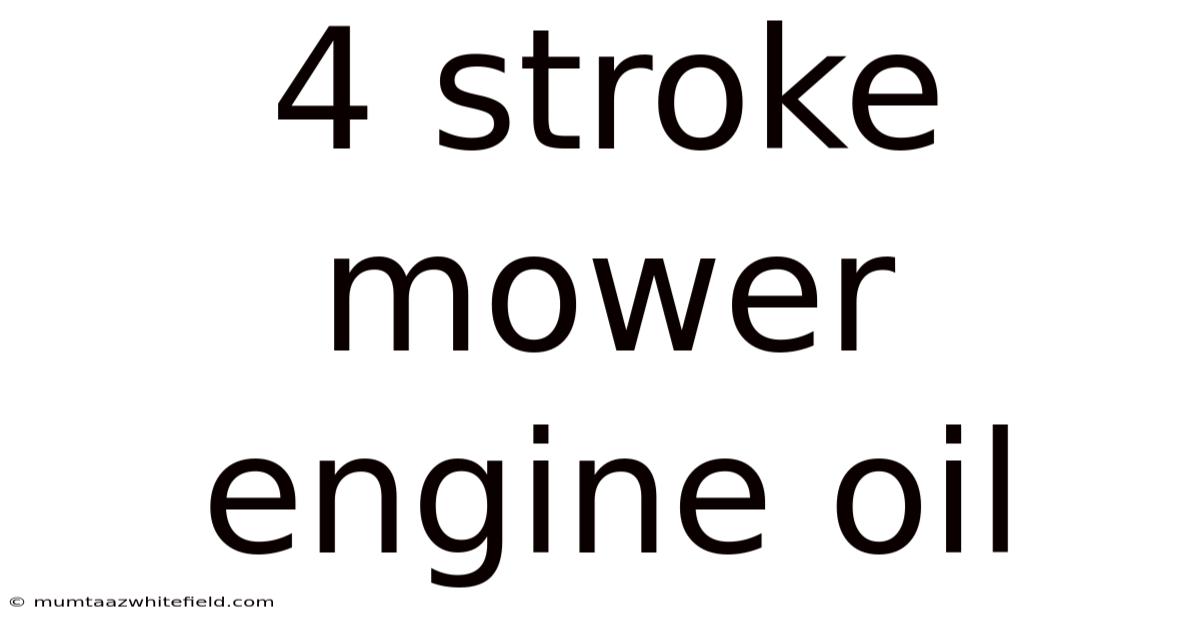 4 Stroke Mower Engine Oil