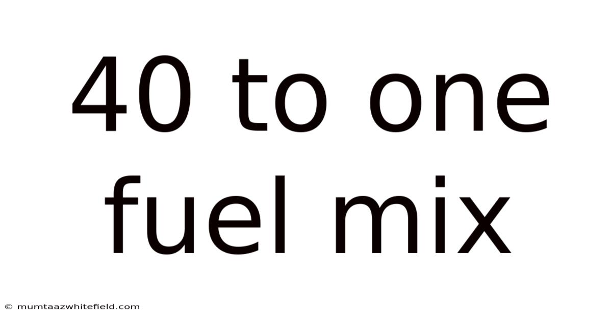 40 To One Fuel Mix