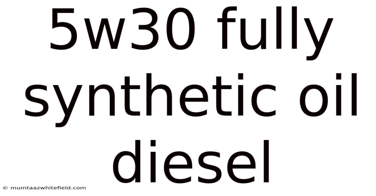 5w30 Fully Synthetic Oil Diesel