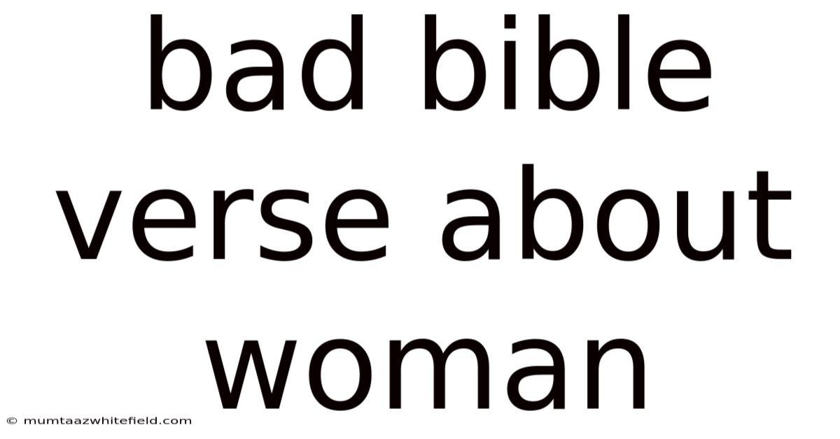 Bad Bible Verse About Woman