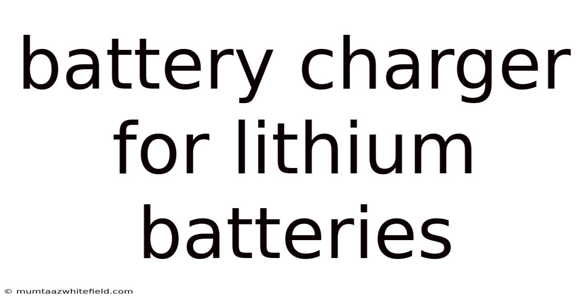 Battery Charger For Lithium Batteries