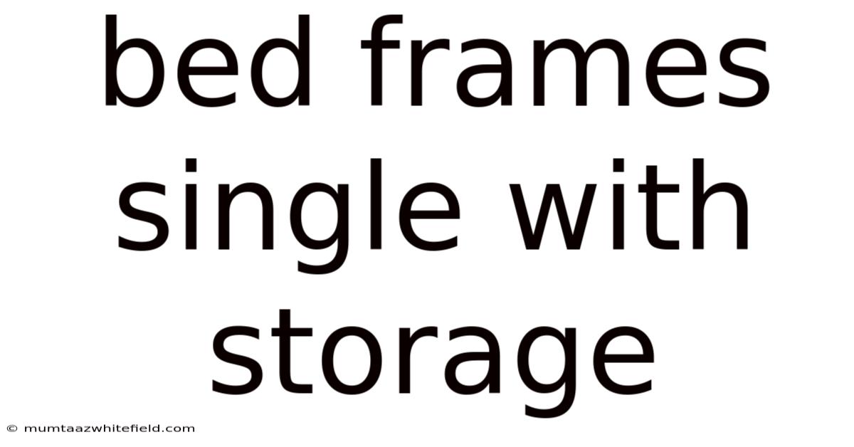 Bed Frames Single With Storage