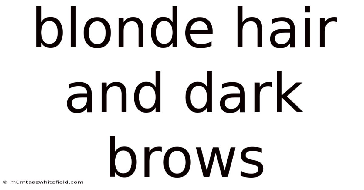 Blonde Hair And Dark Brows