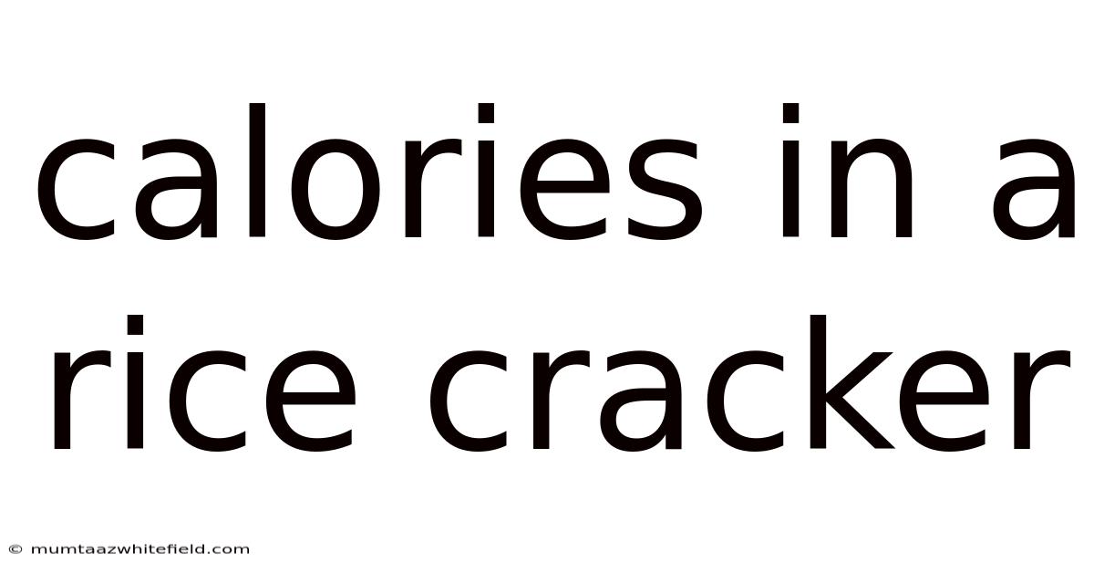 Calories In A Rice Cracker