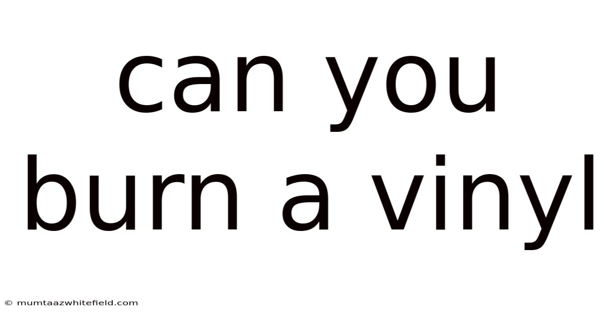 Can You Burn A Vinyl