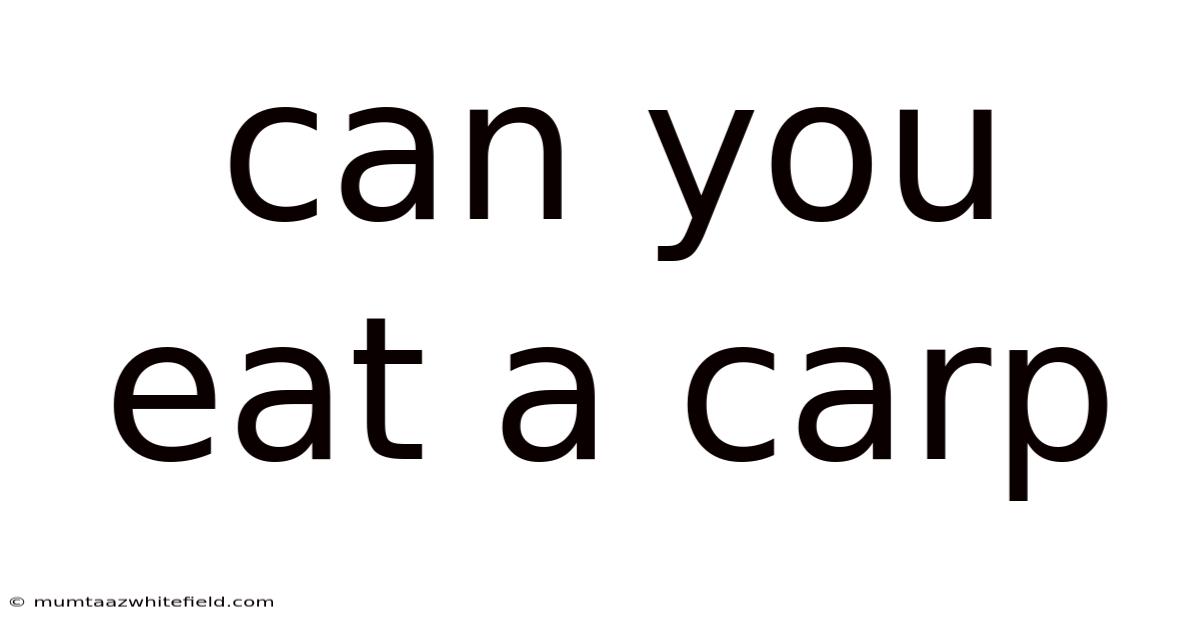 Can You Eat A Carp