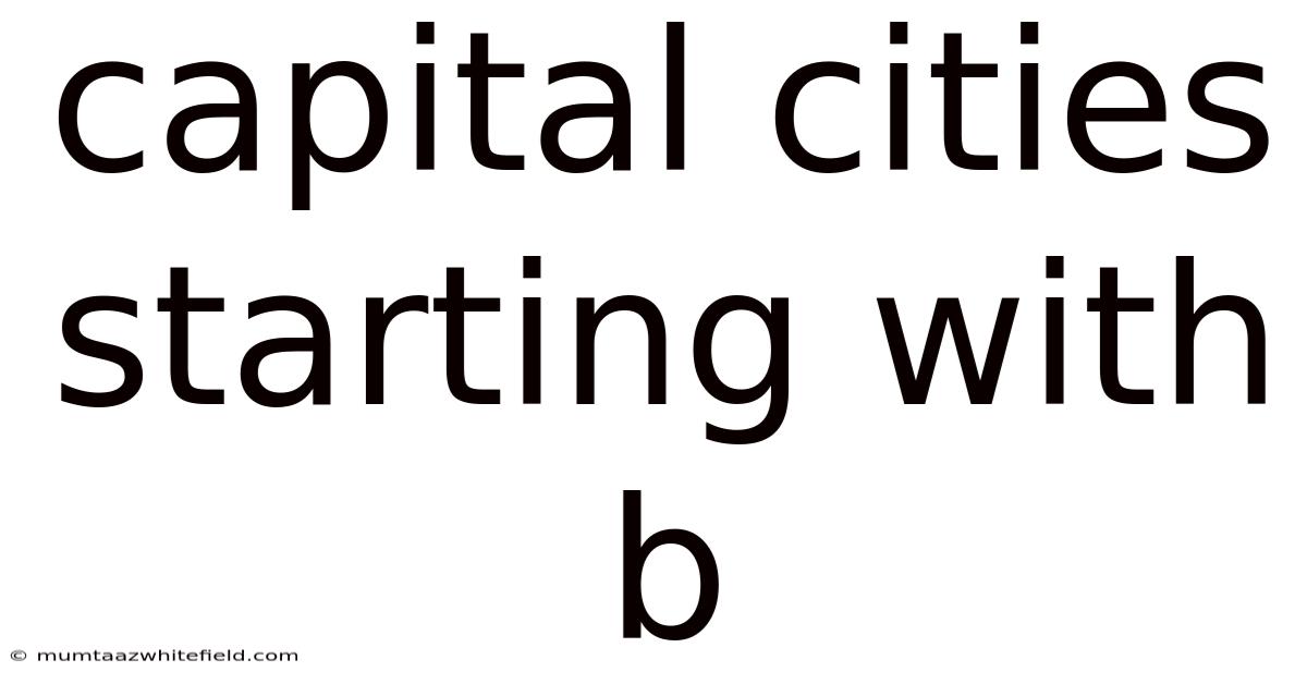 Capital Cities Starting With B