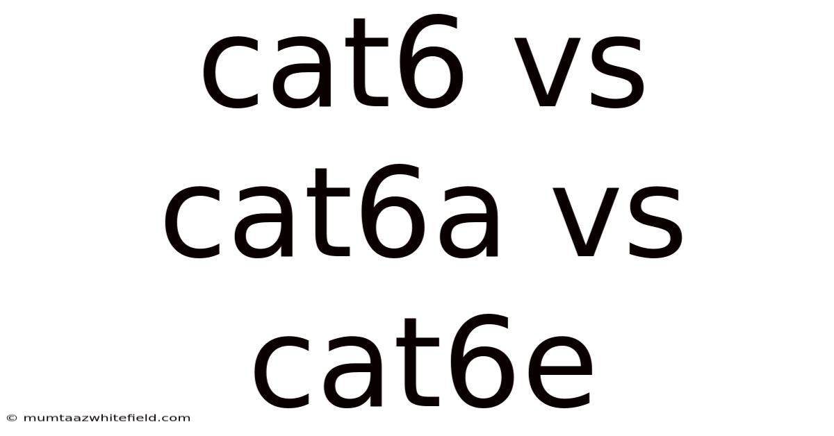 Cat6 Vs Cat6a Vs Cat6e