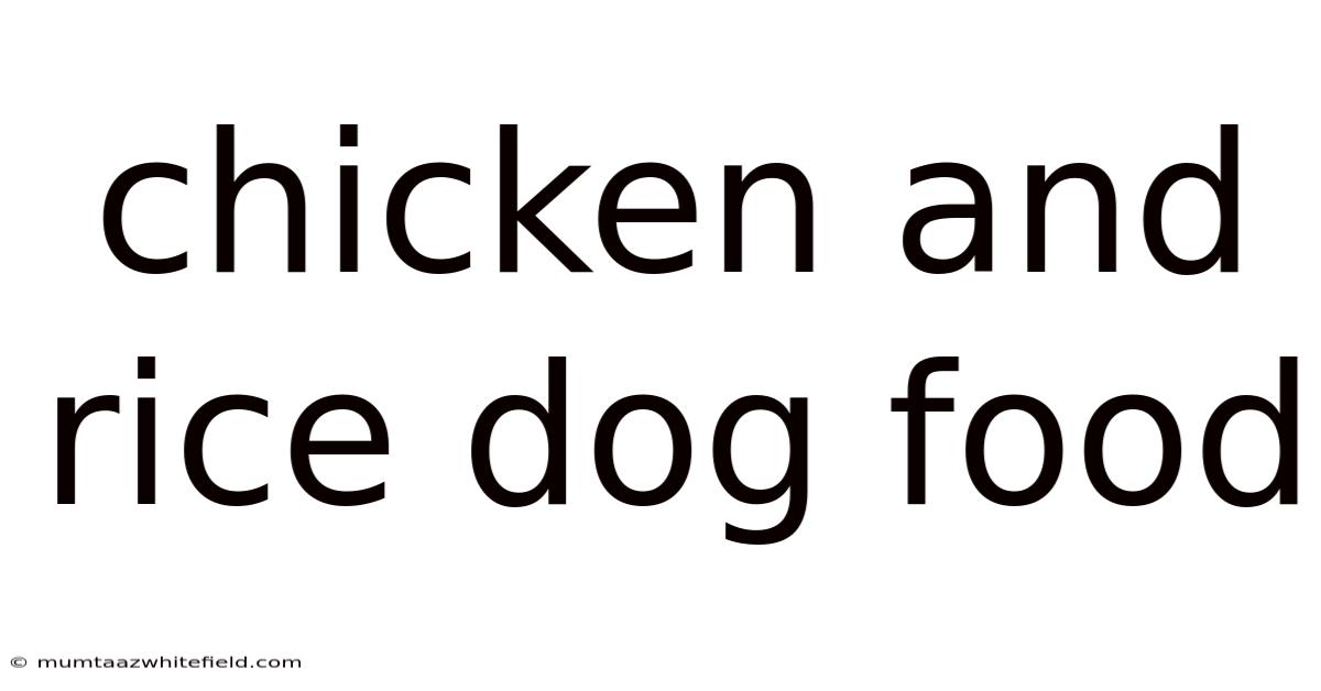 Chicken And Rice Dog Food
