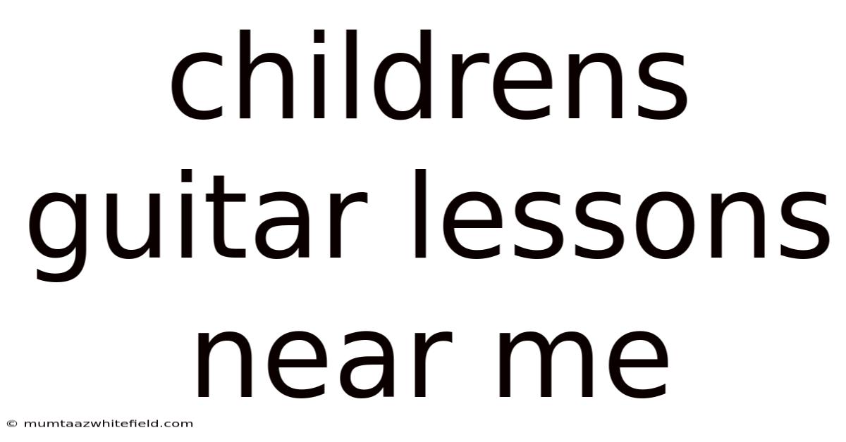Childrens Guitar Lessons Near Me