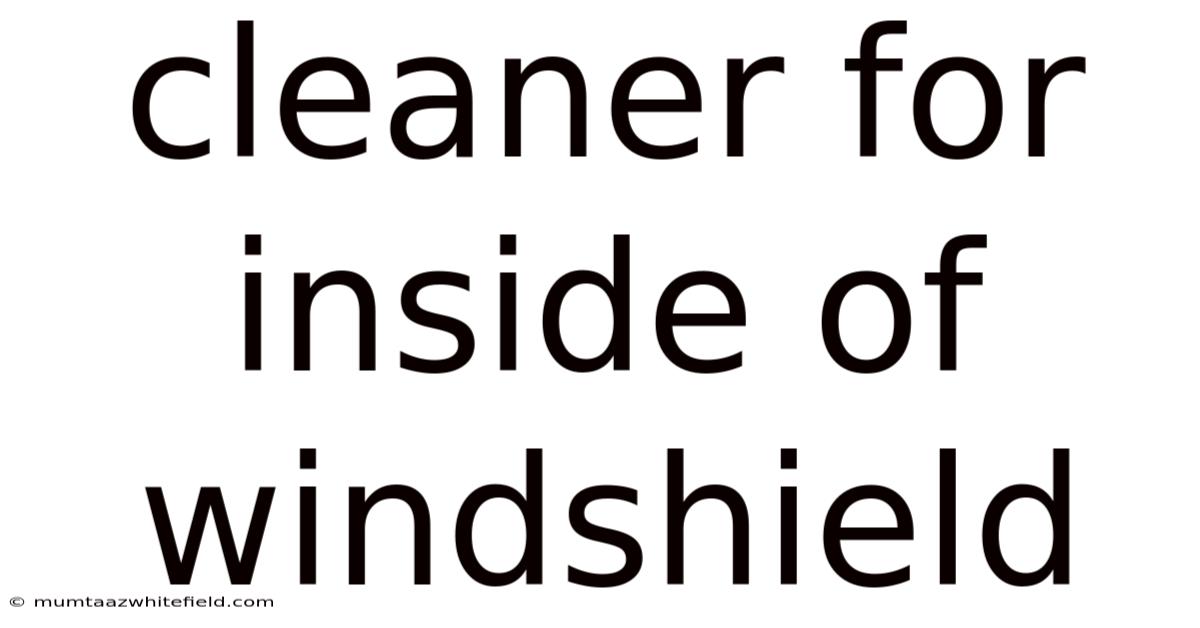 Cleaner For Inside Of Windshield