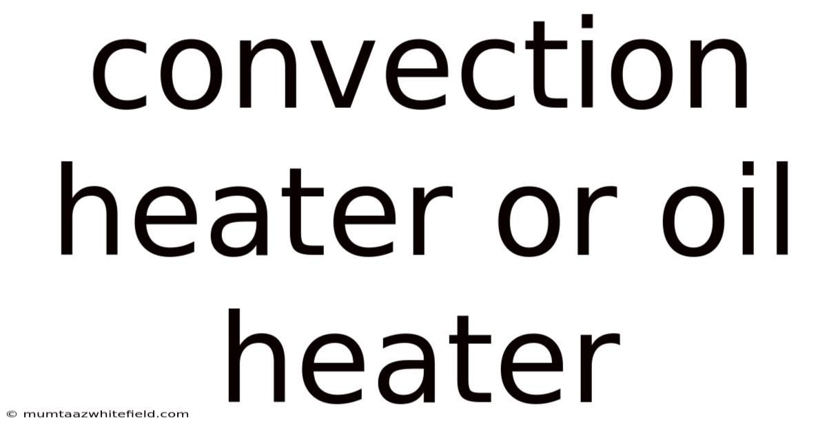 Convection Heater Or Oil Heater