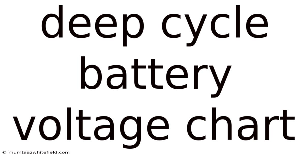 Deep Cycle Battery Voltage Chart