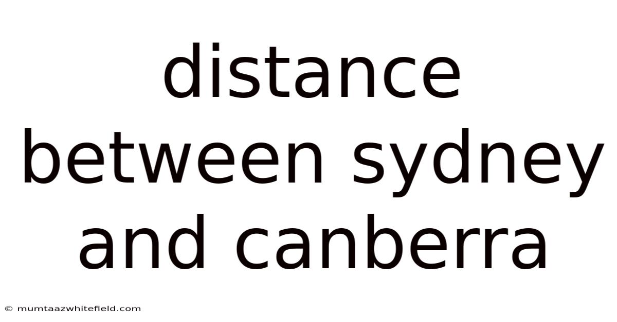 Distance Between Sydney And Canberra