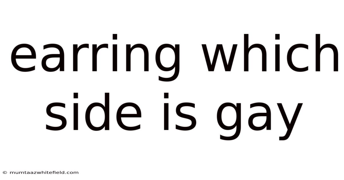 Earring Which Side Is Gay