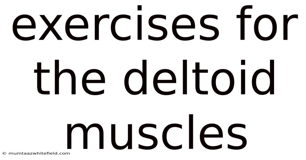 Exercises For The Deltoid Muscles