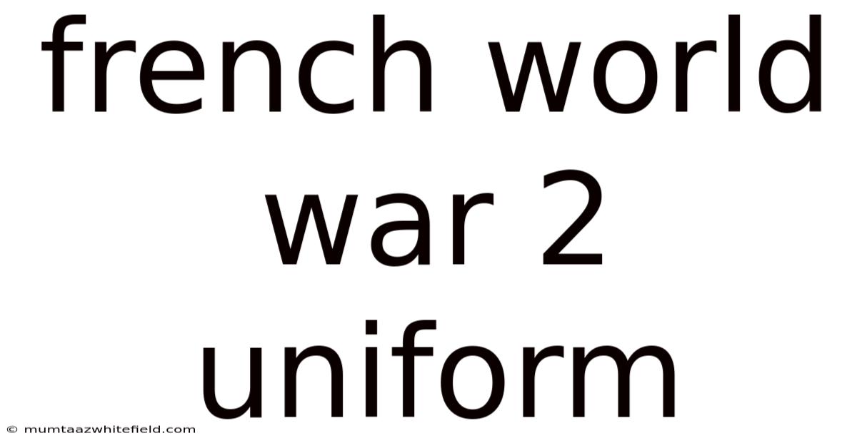 French World War 2 Uniform