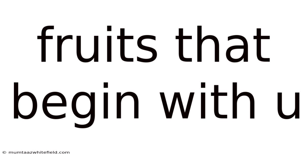 Fruits That Begin With U