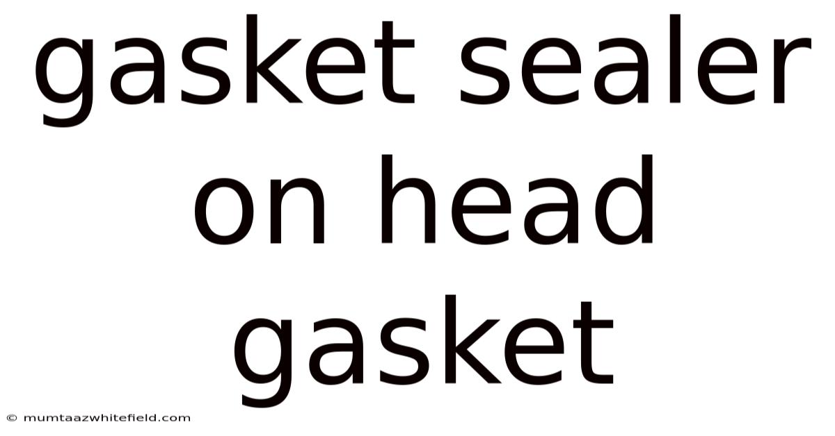 Gasket Sealer On Head Gasket