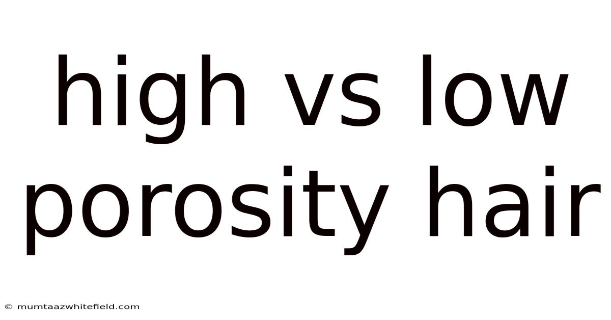 High Vs Low Porosity Hair