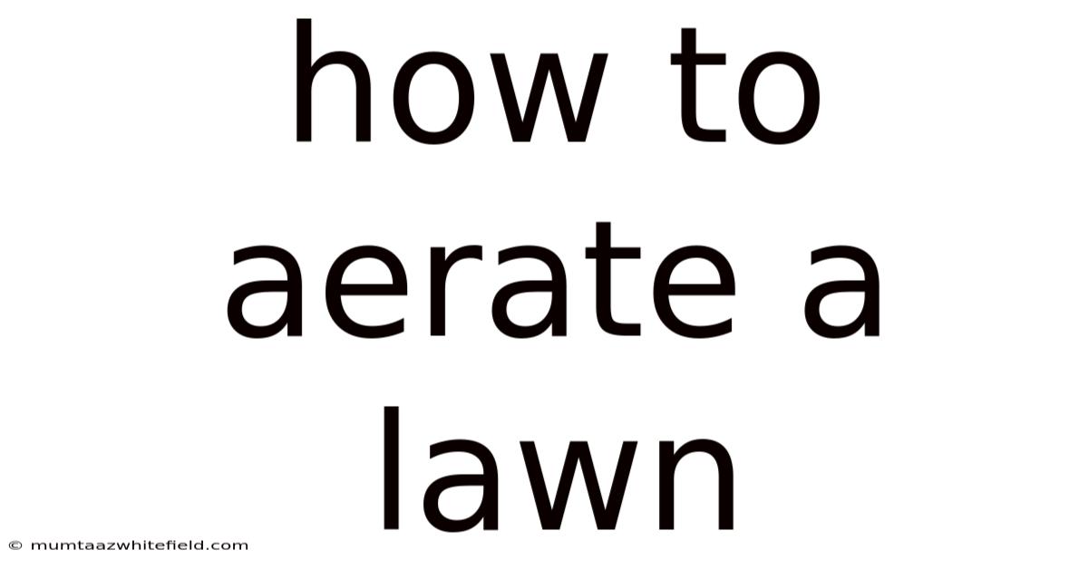 How To Aerate A Lawn