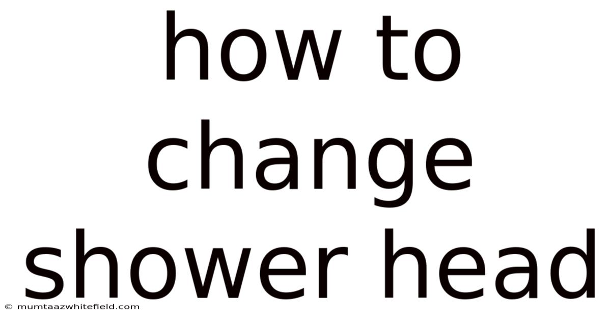 How To Change Shower Head