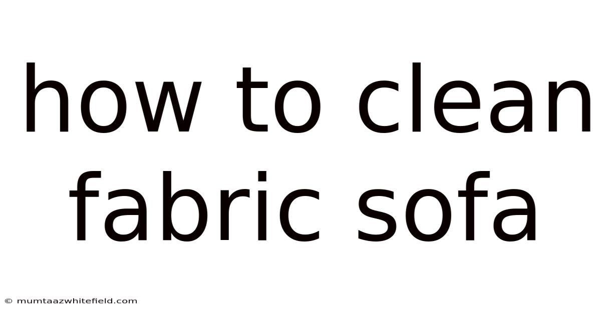 How To Clean Fabric Sofa