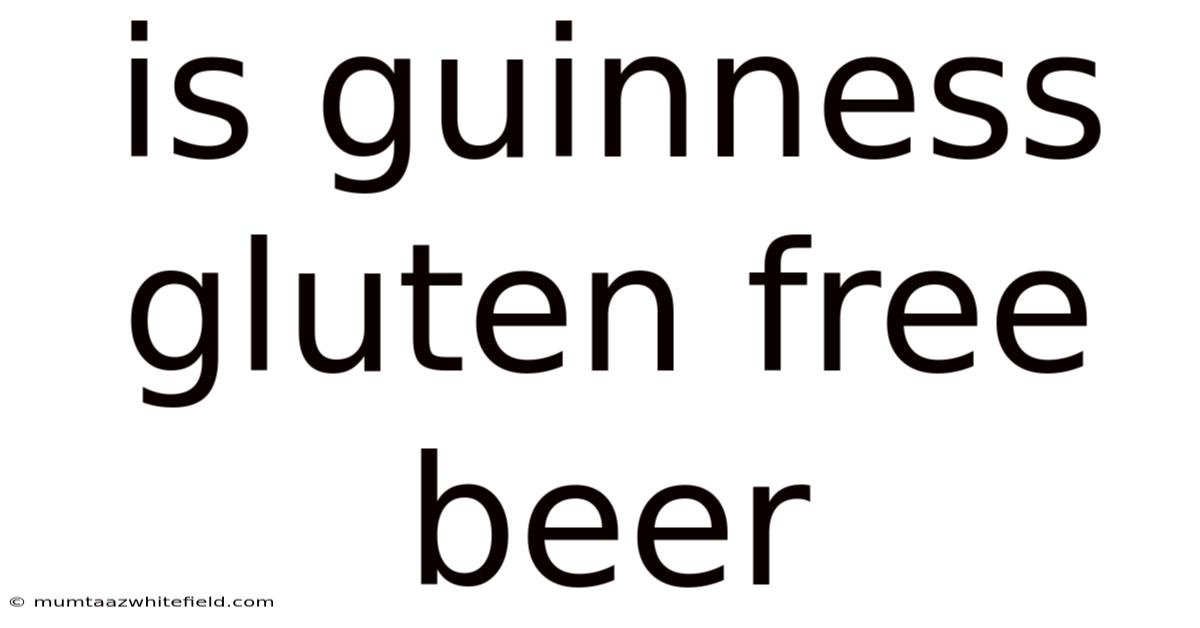 Is Guinness Gluten Free Beer