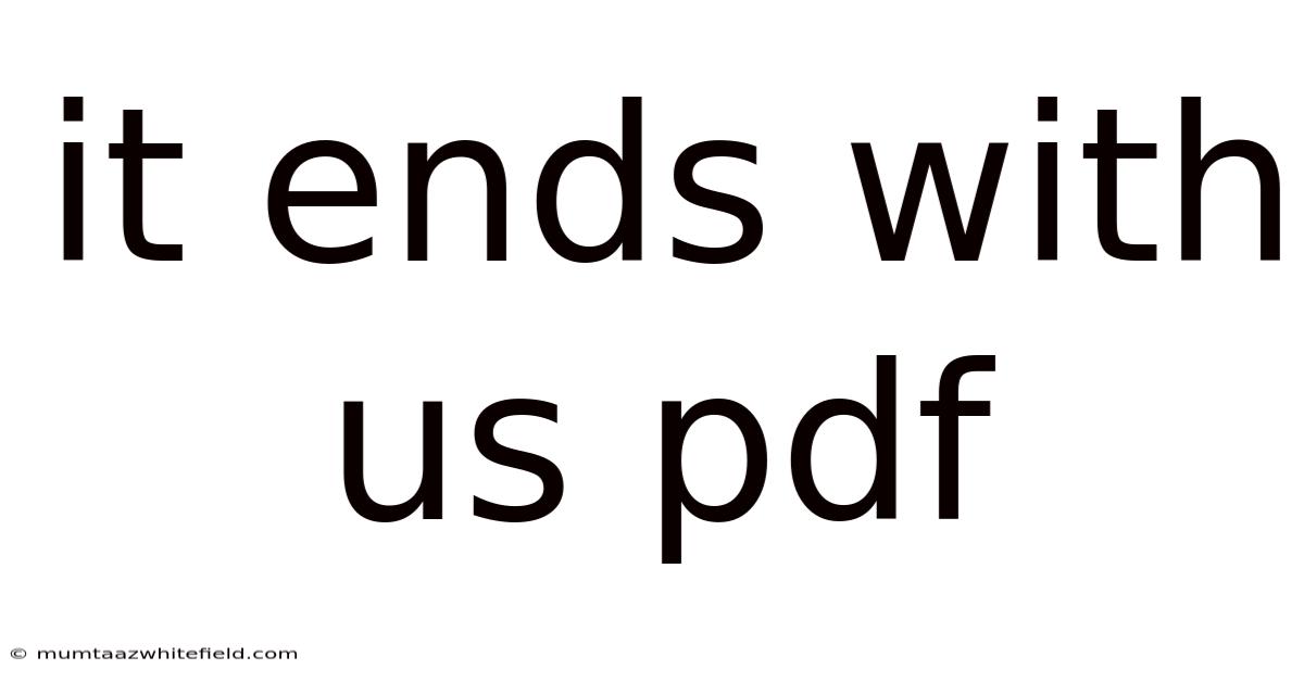 It Ends With Us Pdf