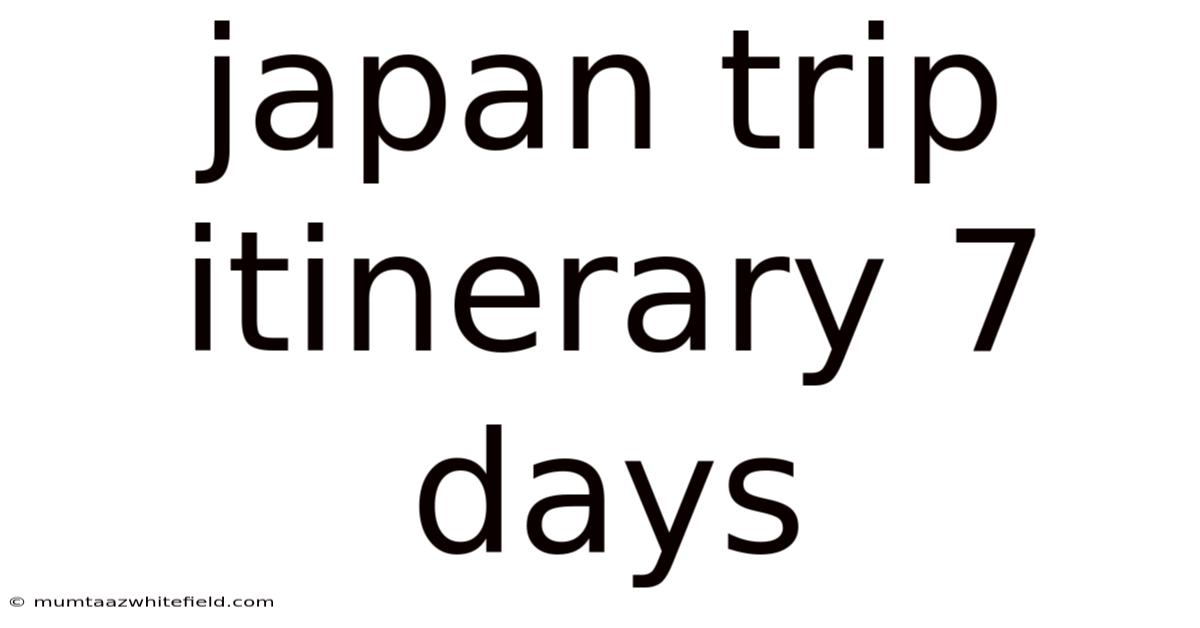 Japan Trip Itinerary 7 Days