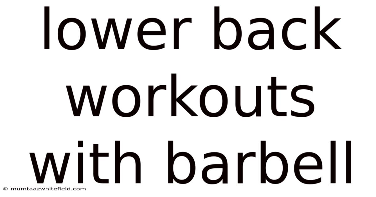 Lower Back Workouts With Barbell