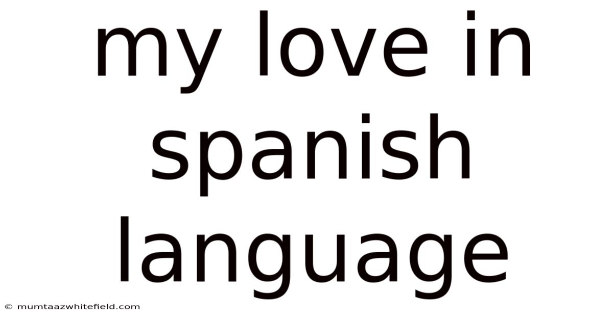 My Love In Spanish Language