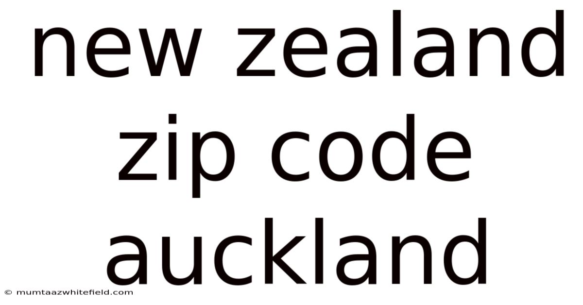 New Zealand Zip Code Auckland