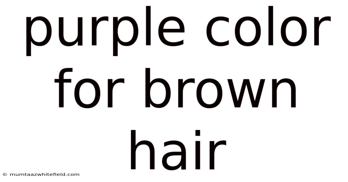 Purple Color For Brown Hair