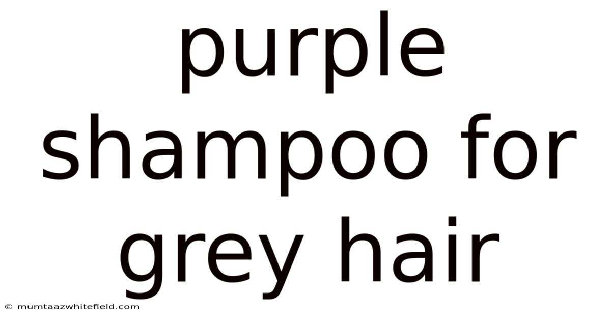 Purple Shampoo For Grey Hair