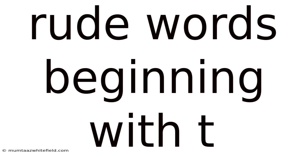 Rude Words Beginning With T