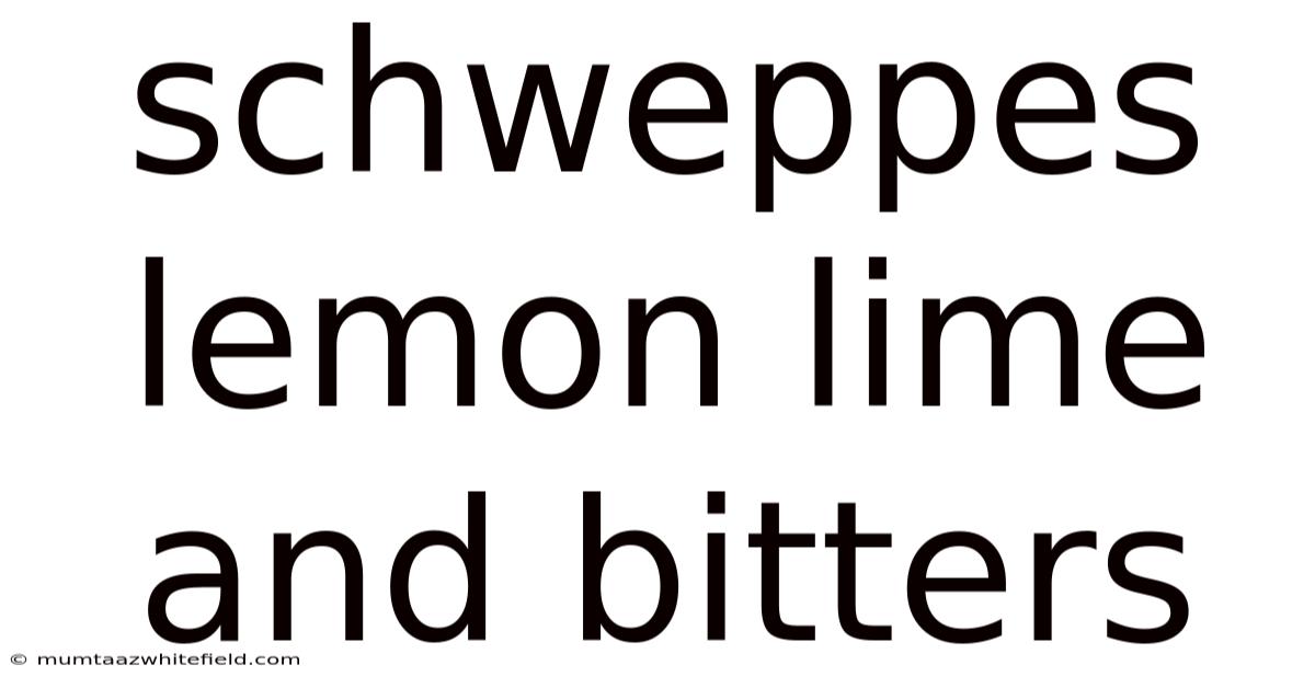 Schweppes Lemon Lime And Bitters