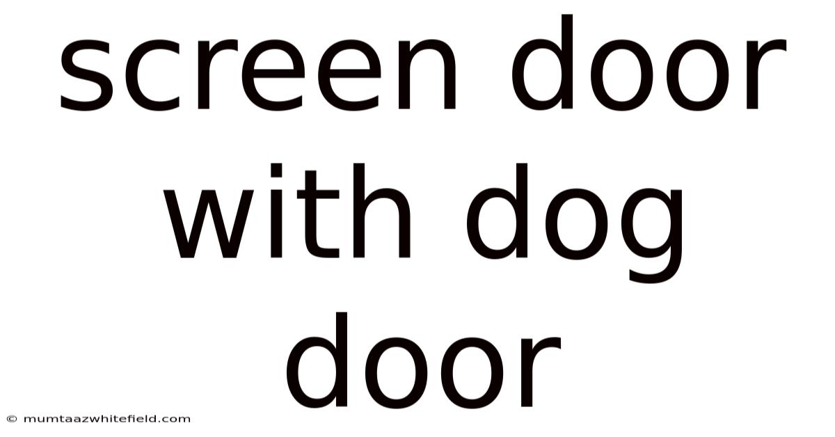 Screen Door With Dog Door