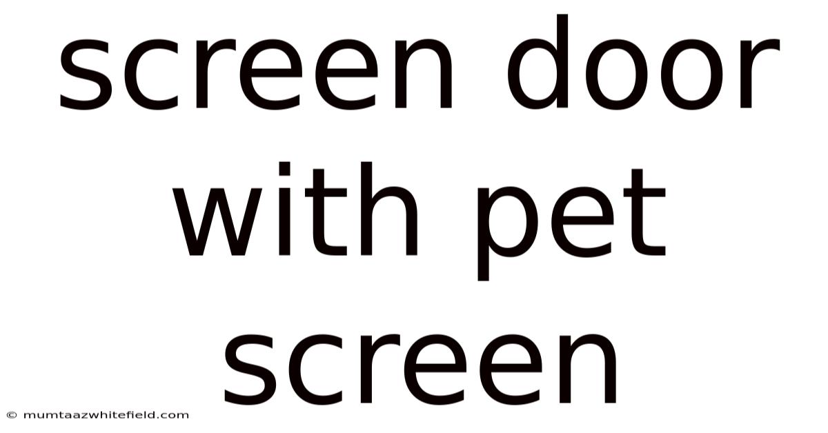 Screen Door With Pet Screen