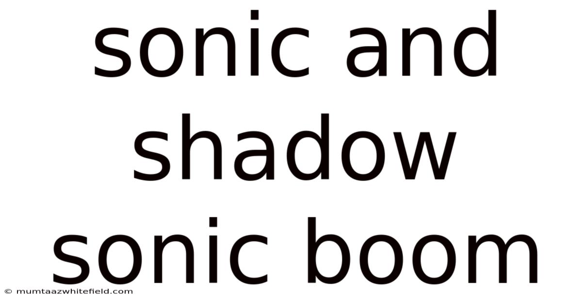Sonic And Shadow Sonic Boom
