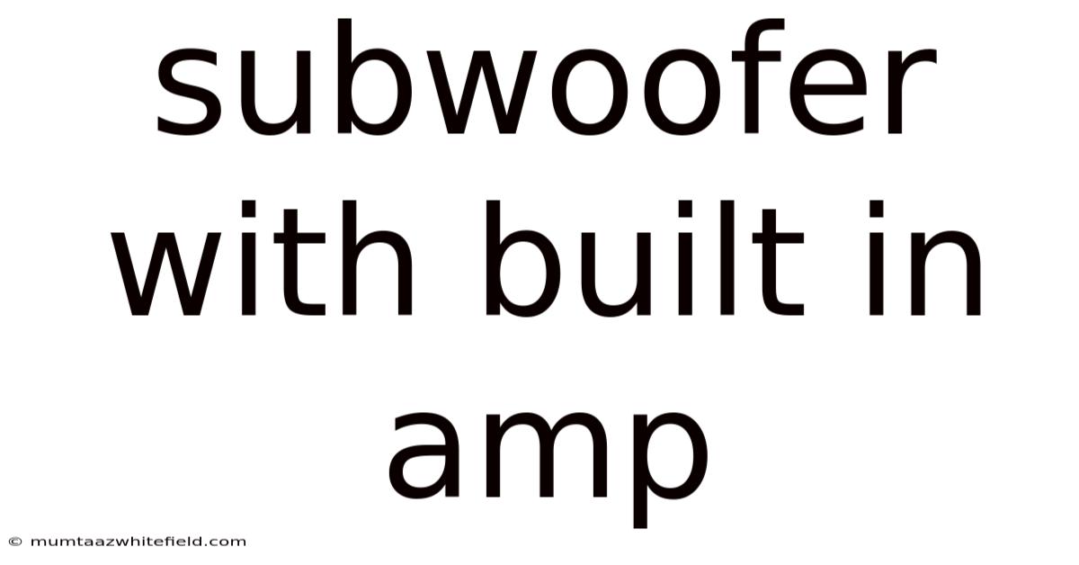 Subwoofer With Built In Amp