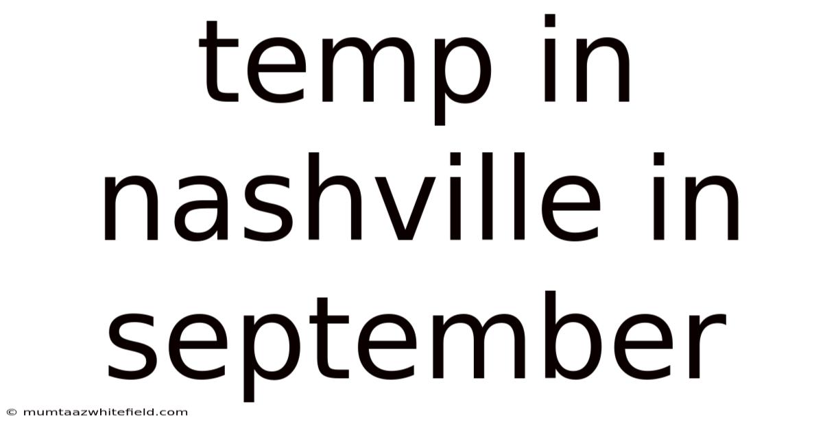 Temp In Nashville In September