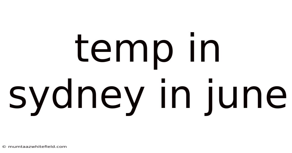 Temp In Sydney In June