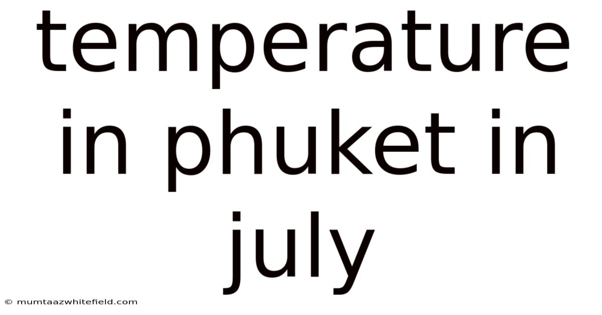 Temperature In Phuket In July