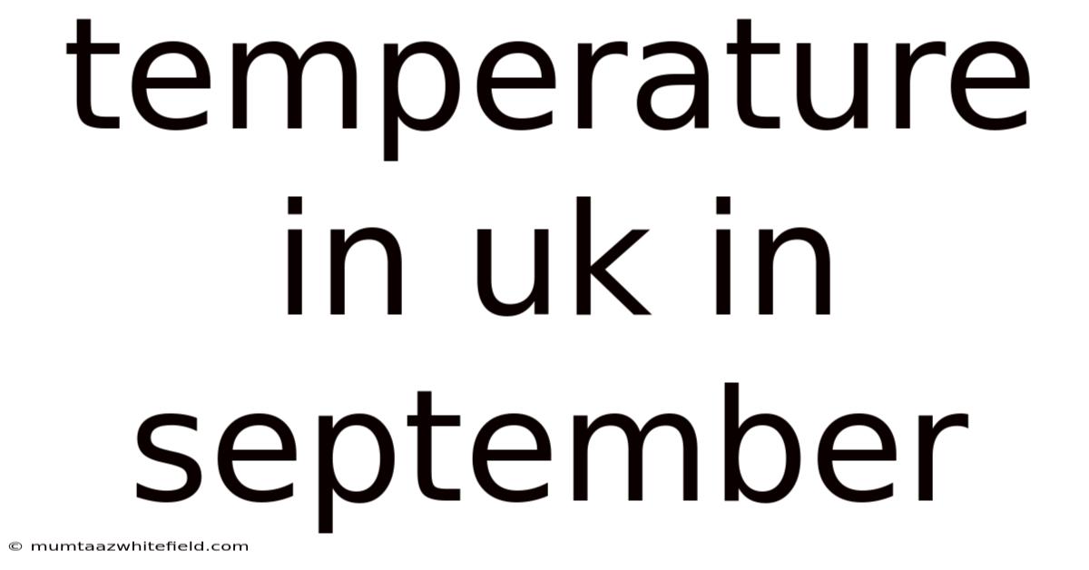 Temperature In Uk In September