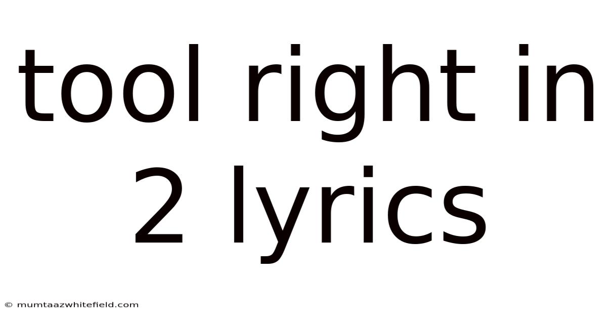 Tool Right In 2 Lyrics