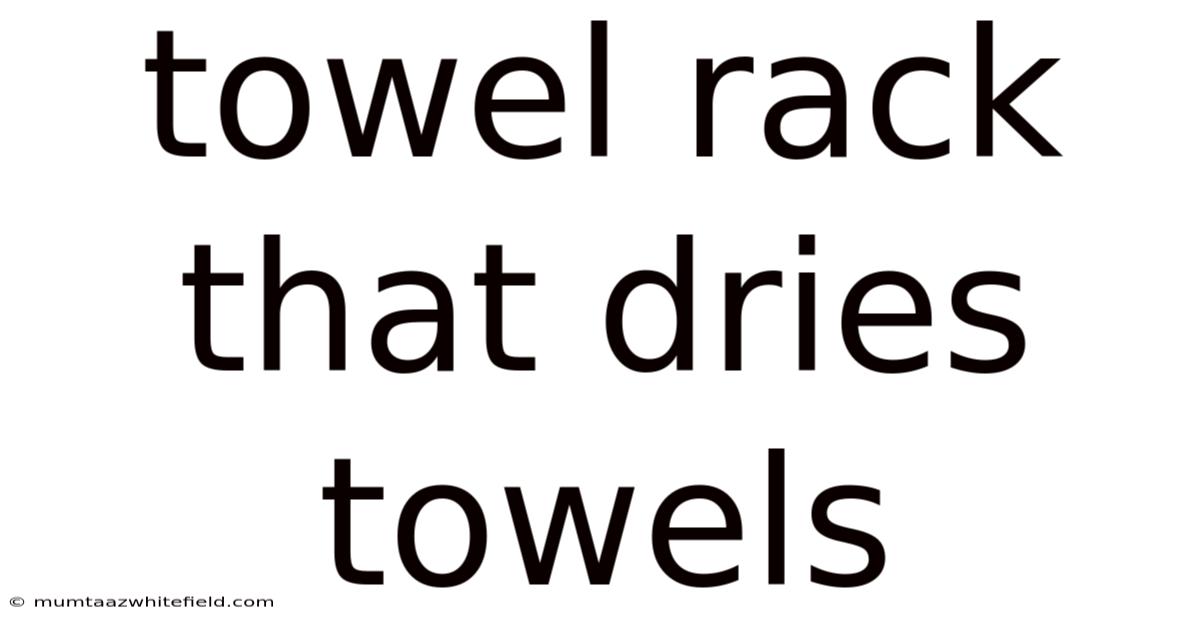 Towel Rack That Dries Towels