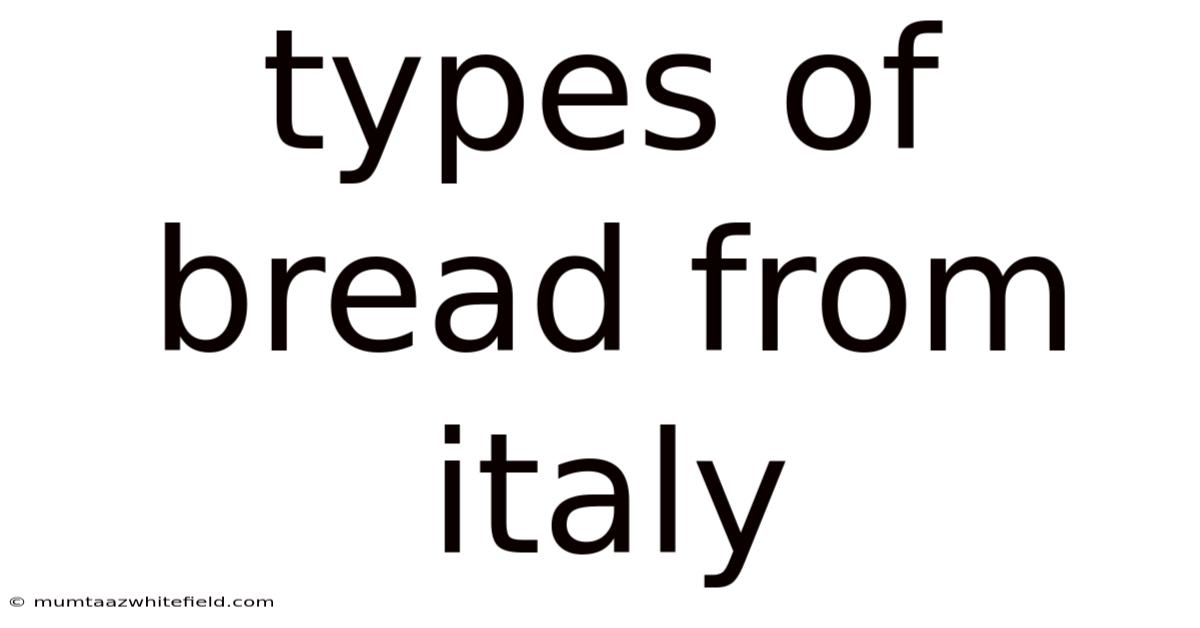 Types Of Bread From Italy