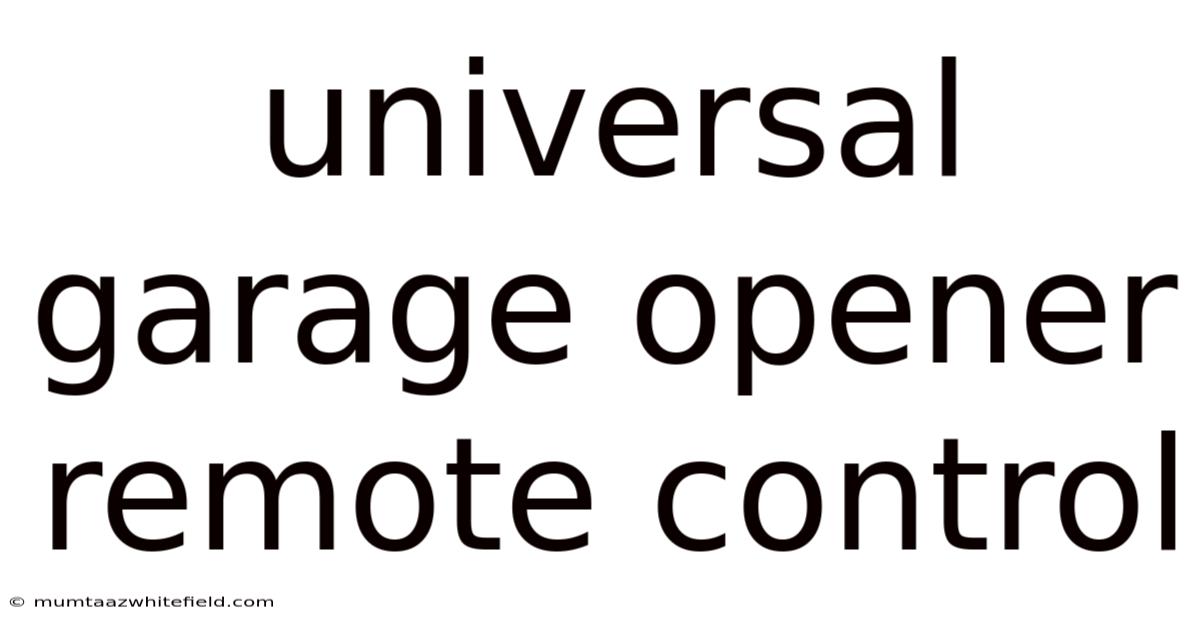 Universal Garage Opener Remote Control