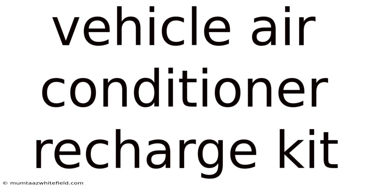 Vehicle Air Conditioner Recharge Kit